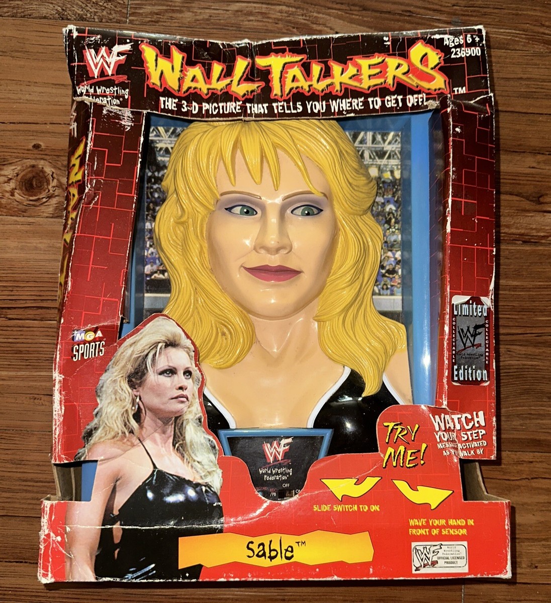 Rare WWF Wrestling Wall Talkers Sable 3D Talking Picture MGA Sports WWE  1999 New