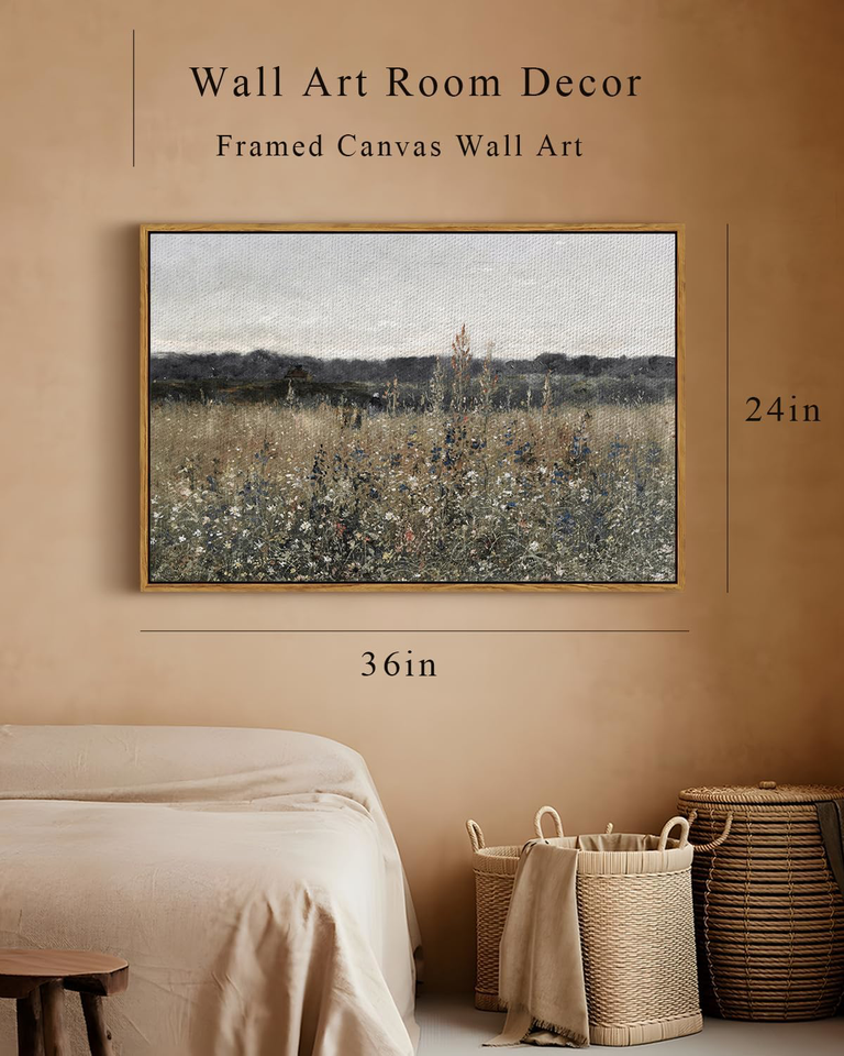 InSimSea Framed Canvas Wall Art Vintage Decor, Landscape Wall Art
