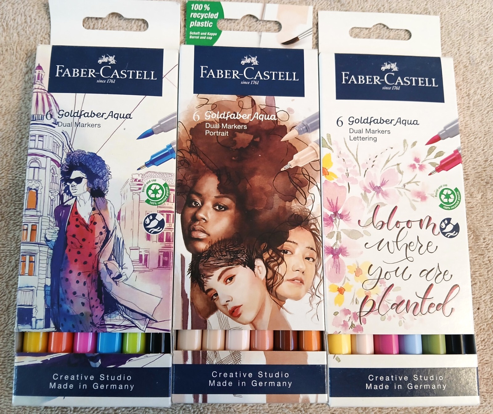 Faber-Castell Goldfaber Aqua Dual Markers Set of 3 Packs 6 Colors Each