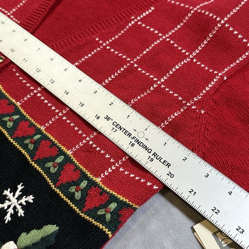 Vintage Dressbarn Christmas Sweater Womens Large Cardigan Holidays Knit NWT - Picture 7 of 7