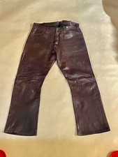 Vintage Men  s Leather Flares Pants 70s 60s Sz 35