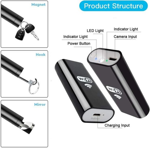 BEVA Endoskopkamera mit Licht, WiFi Endoskop HD 720P Endoskopkamera IP67 wass... - Bild 4 von 8