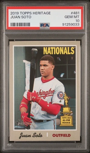 2019 Topps Heritage JUAN SOTO PSA 10 Gem Mint Rookie Cup Short Print #481 SP
