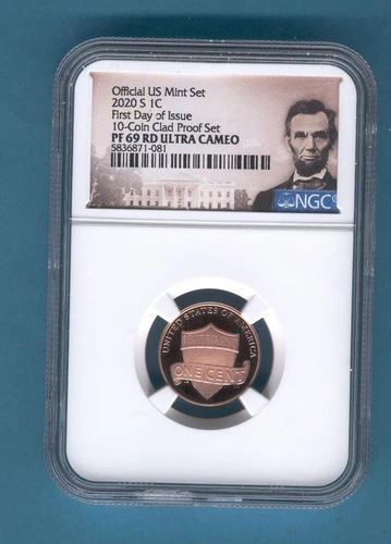 2020-S LINCOLN SHIELD CENT, FIRST DAY OF ISSUE, NGC GRADED