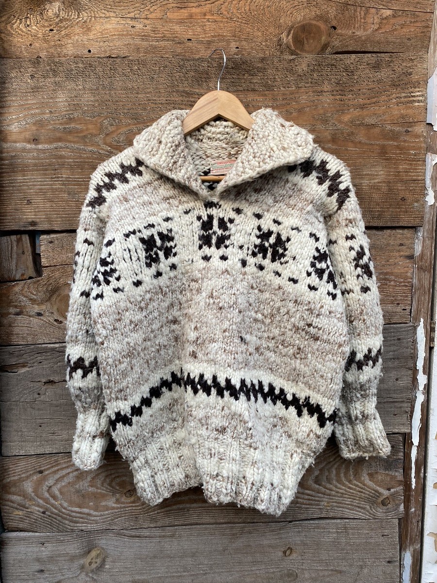 Cowichan Indian Vintage 60s 70s wool Sweater size S/M UNISEX Cowichan Indian Vintage 60s 70s wool Sweater size S/M UNISEX