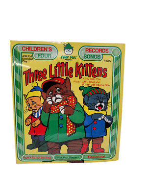 New 1970s 7'' Vinyl Record 45 Three Little Kittens / Kitty Cat-Too / Mr Cool Kat+
