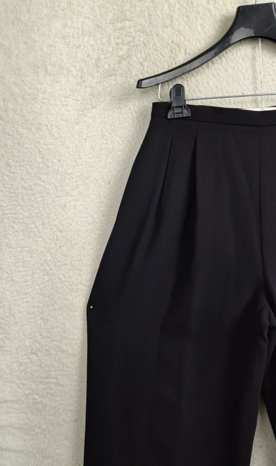 Pantalones plisados Valerie Stevens Collection para mujer 10 negros 100 % lana pura Foto 2 de 4