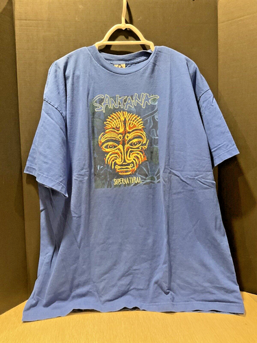 VINTAGE 1999 CARLOS SANTANA SUPERNATURAL BLUE GRAPHIC T SHIRT CLASSIC ROCK XXL