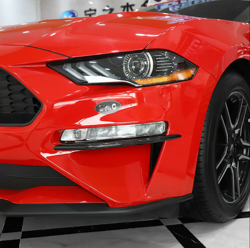 Pair Carbon Fiber ABS Front Fog Light Lamp Cover Trim For Ford Mustang 2018-2020 - Picture 2 of 9