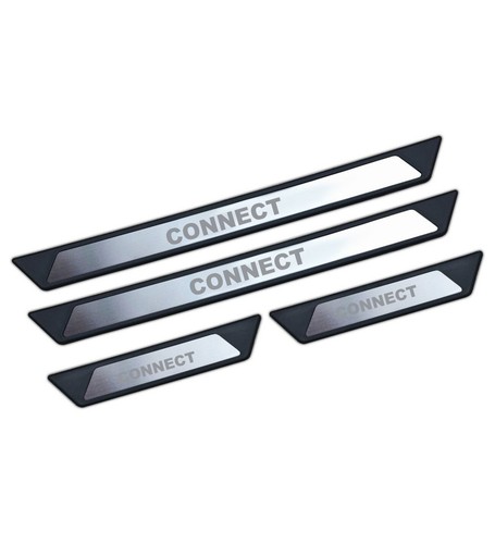 Cubierta de placa de moldura de umbral de puerta cromada CONNECT protector contra arañazos 4 piezas - Imagen 2 de 4
