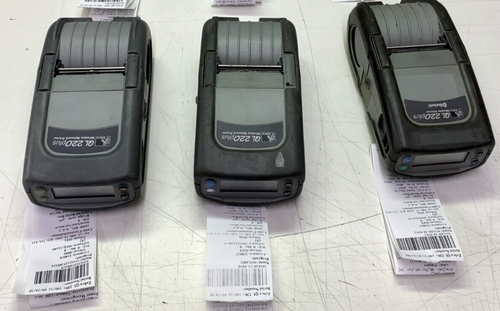 Lot (3) Zebra QL220 Plus Q2D-LUBA0000-00 Thermal Label Printers + Batteries READ - Picture 2 of 19