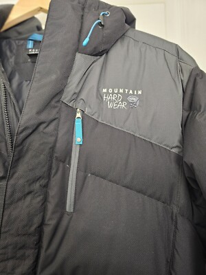 Mountain Hardwear AirShield Hooded Puffer Down Jacket Size L Black