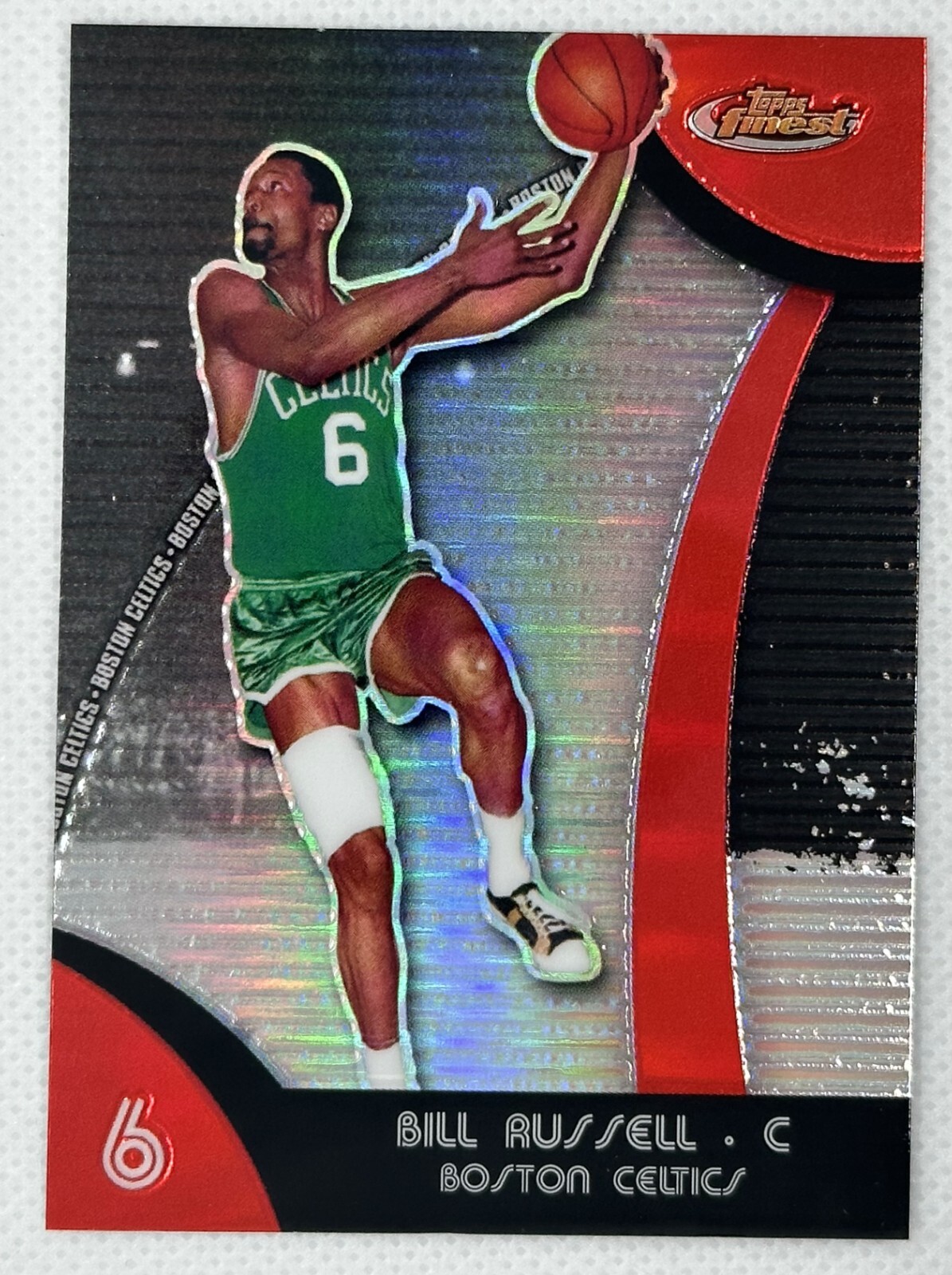 2007-08 Topps Finest - Refractors #44 BILL RUSSELL Boston Celtics  NICE CARD !!!
