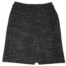 Ann Taylor Skirt Womens Size 4 Black Marled Woven Pencil Straight Wool Blend