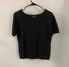 Field Manor Modern Classics Crew Neck Pullover Sweater Knit Black Medium