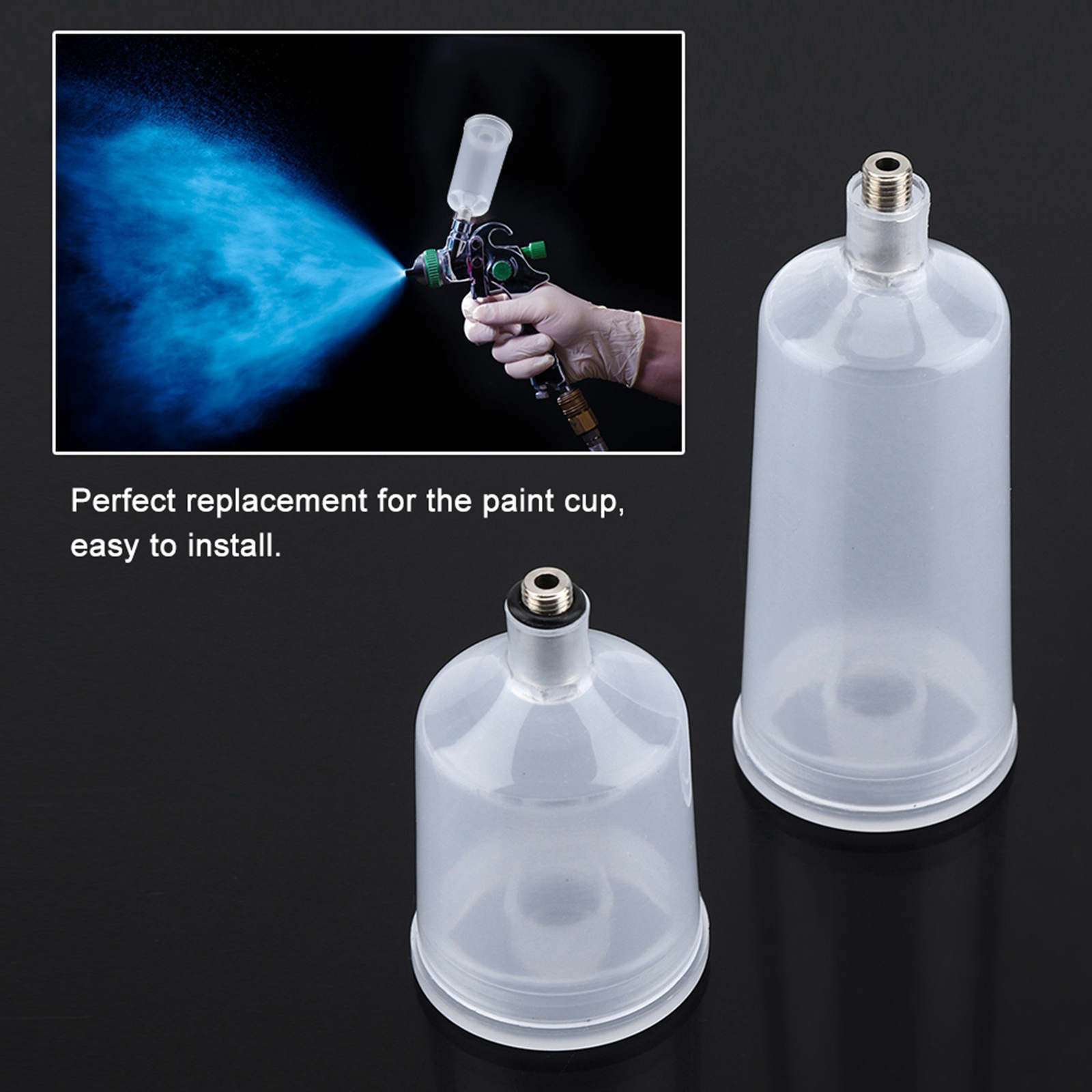 2Pcs Spray Bottle Plastic Spray Paint Gun Airbrush Cup Pot With