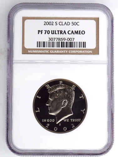 2002-S CLAD PROOF KENNEDY HALF DOLLAR NGC PF70 ULTRA CAMEO 859007