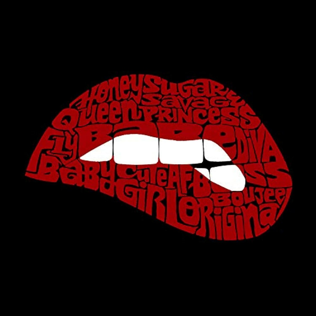 売れ筋商品|||エルエーポップアート カットソー トップス レディース Women's Word Art Crewneck Savage Lips Sweatshirt Black 送料無料】 エルエーポップアート レディース Tシャツ トップス