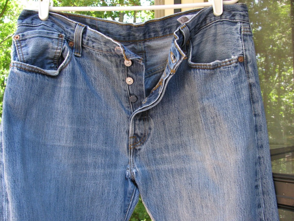 Auth. 501 Vintage 90's Denim LEVI Jeans 36WX34L button fly,rivets,worn ...