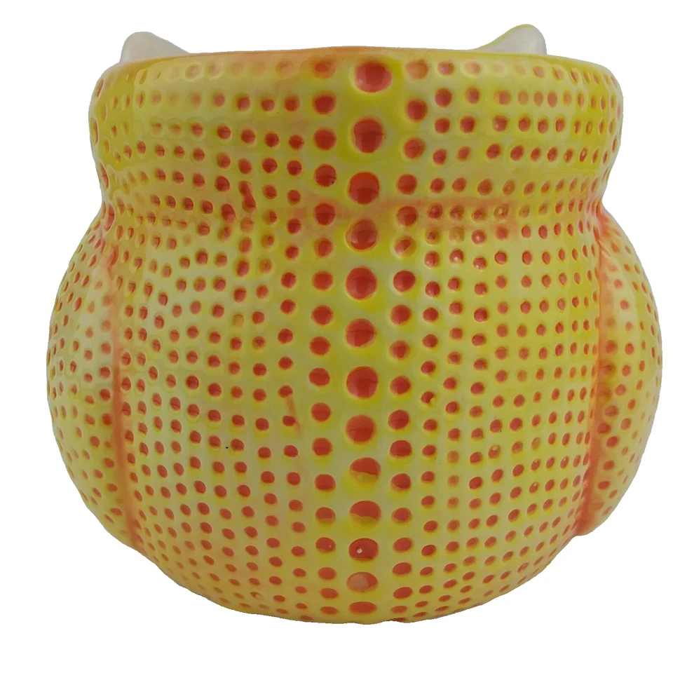 Сова растение суккулент горшок 3-D желтый оранжевый точек 4,5» супер милый!! Napco - Изображение 3 из 4