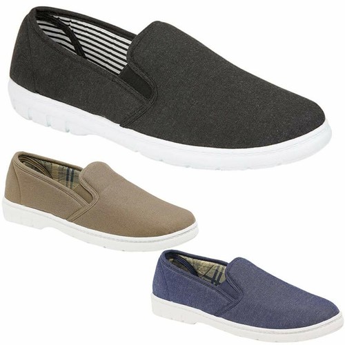 Mens New Slip On Casual Summer Canvas 