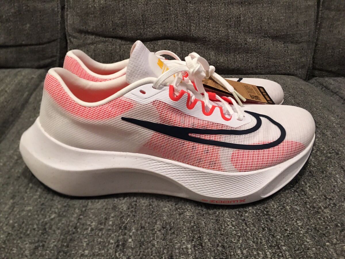 Nike Zoom X Fly 5 Running Shoes White/Bright Crimson Mens Nike Zoom X Fly 5 Running Shoes White/Bright Crimson Mens