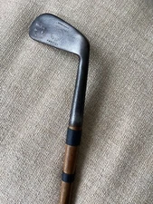 Antique Hickory Wood Shaft UK Made Heavy And Long Mid Iron Golf Club