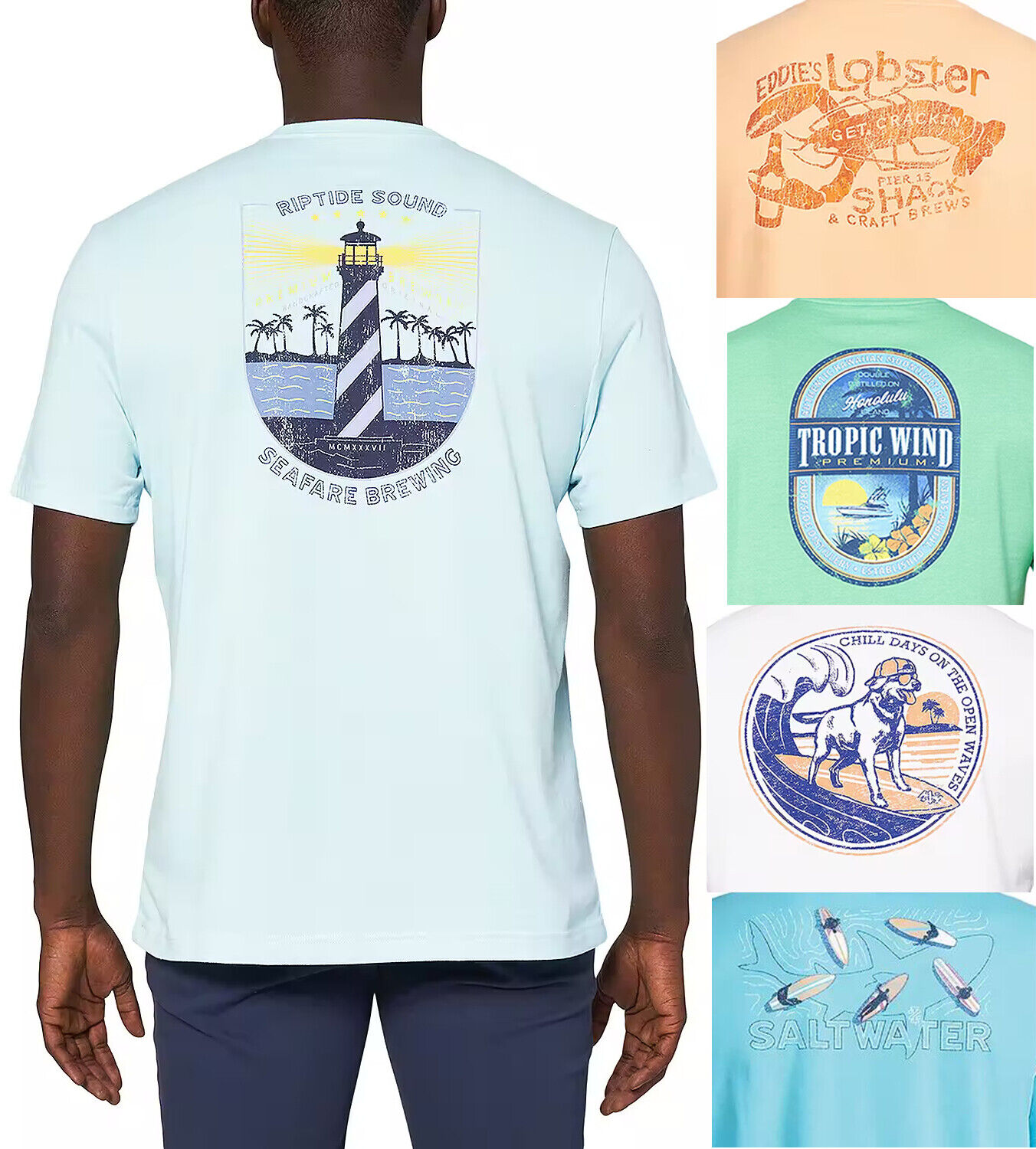 Men's IZOD Saltwater Graphic Tee Short sleeve T-Shirt All Sizes - Big &  Tall