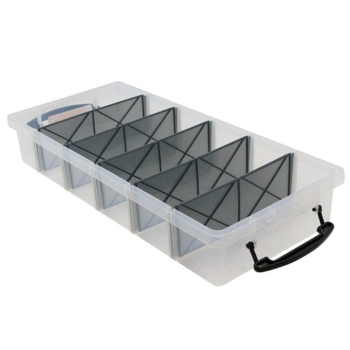 1/4/8x Compartment Storage Container 10L Removable Dividers Clear Craft Tool Box - Picture 3 of 8