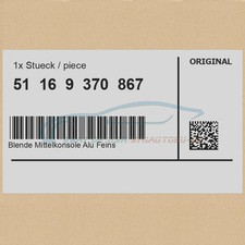 Original BMW 51169370867 - Blende Mittelkonsole Alu Feinschliff