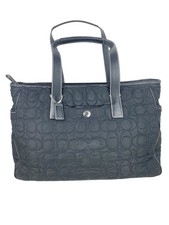Coach Hamptons Weekend Quilted Signature C Monogram Diaper Bag Tote Black 5163