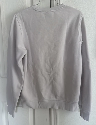 Nike Sweatshirt Off White Fleece Embroidered Logo Crewneck Pullover Size S - Picture 4 of 5