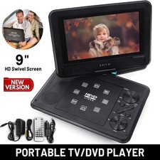 Portable DVD Player CD TV 16:9 LCD Large Swivel Screen AV Rechargeable Remote UK