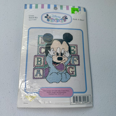 Disney Babies Counted Cross Stitch Kit Peek-a-Boo Item #32007   Size 4.5'' x 4''