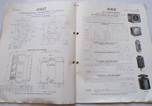 1939 G.E.C. Trade Catalogue ELECTRIC STARTERS FACTORY & INDUSTRIAL Use MOTORS - Picture 18 of 22