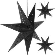 3 Pcs Lantern Shaped Pendant Hanging Star Ornament Light up Lampshades