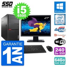 PC Tour Lenovo M800 Ecran 27" Intel i5-6500 RAM 64Go SSD 240Go Windows 10 Wifi