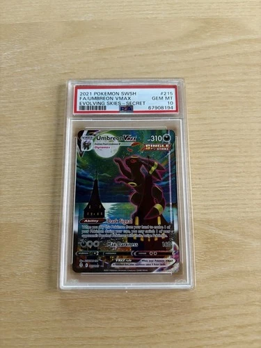 2021 Pokémon UMBREON VMAX Alt Art PSA 10 GEM MNT SWSH EVOLVING SKIES 215/203