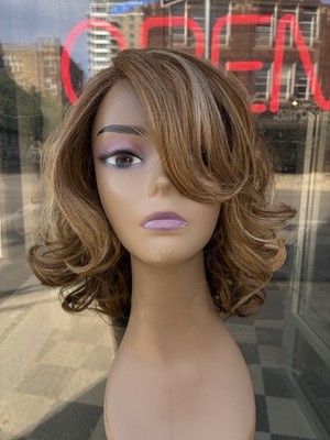 Strawberry Blonde Wavy Wig With Side Bangs