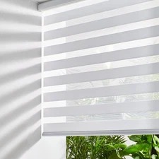 Cordless Zebra Blinds for Windows Free-Stop Roller Windows Shades (70" W X 64...