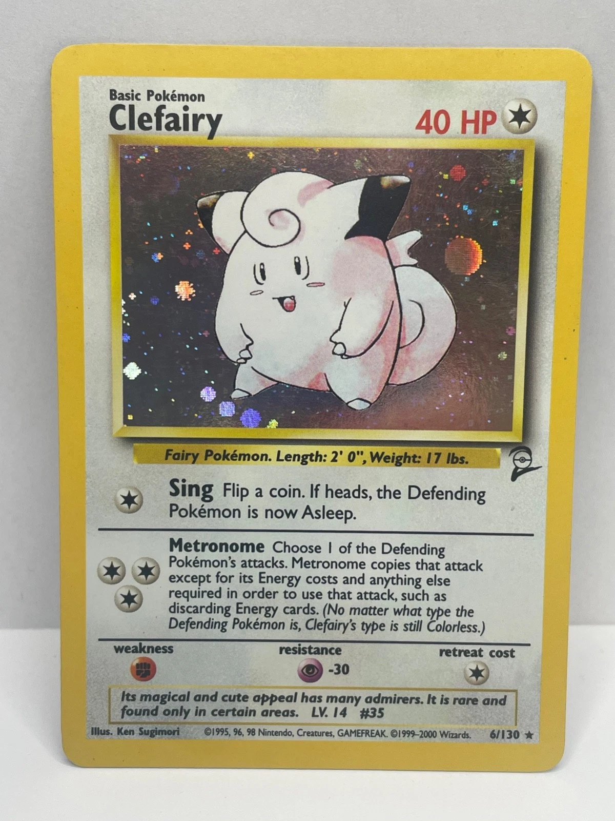 Pokemon TCG Base Set 2 Clefairy Holo Rare 6/130 Lightly Played