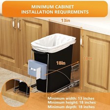 Elegant Pull-Out Trash Can Under Cabinet with Garbage Bag Holder - 13 Gallon
