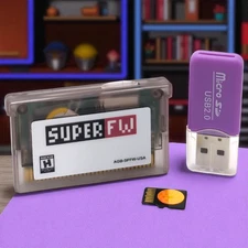 SuperFW Nintendo Game Boy Advance Flash Cart with 2 Gigabyte SD Memory Card