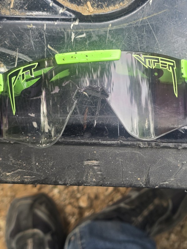 PIT VIPER Clear Lens Frameless Safety Glasses Goggles, Green Frame
