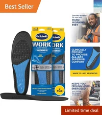 Superior Comfort Insoles with Arch Support & Massaging Gel - For Active Feet