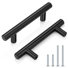 3 Inch Black Cabinet Handles Modern Design Durable Hollow Pulls with Screws