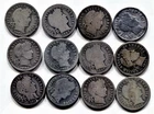Barber Dimes 1892 - 1915 S, 12 DIFFERENT COINS