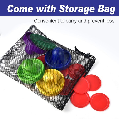 Air Hockey Pushers and Pucks, Air Hockey Paddles with Felt Bottoms, Goal Hand... - Picture 2 of 7