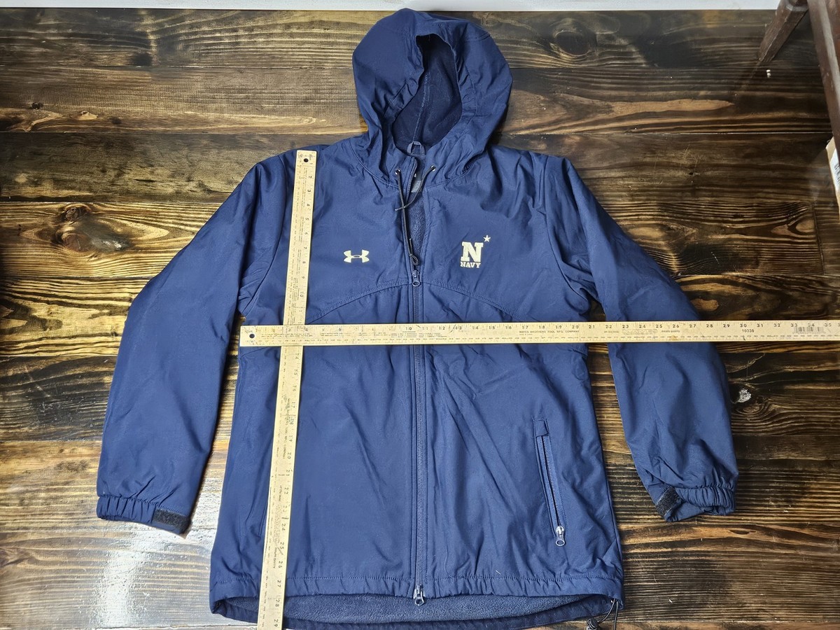 Under Armour ネイビー フード付きジャケット S/M Under Armour Storm Proof Rain Jacket Men's Medium Navy University