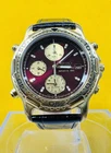 Vintage Seiko Sports 150 Chronograph Alarm 7T32-6G60 Burgundy Dial Watch